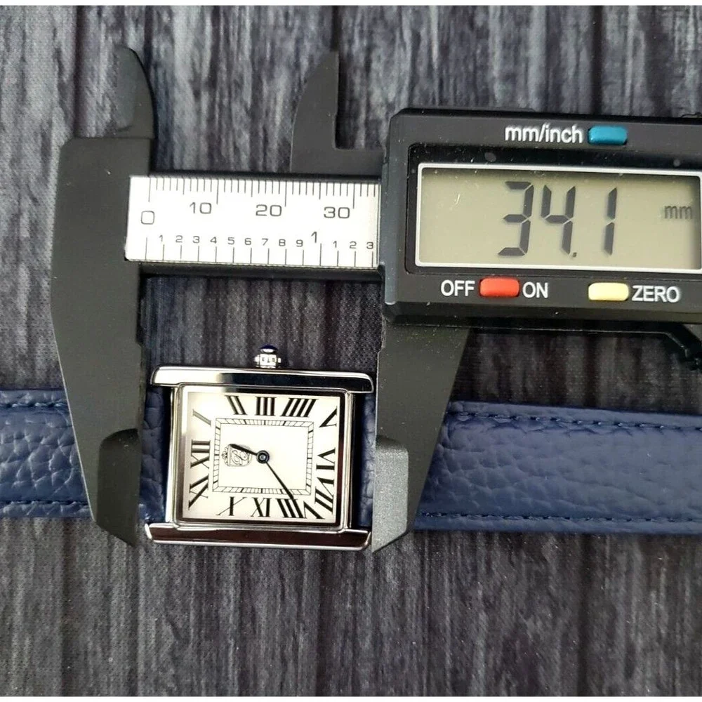 Pierre Lucerne 1888 Must Tank Style Swiss Inspired Mens Dress Watch‎ Blue Band